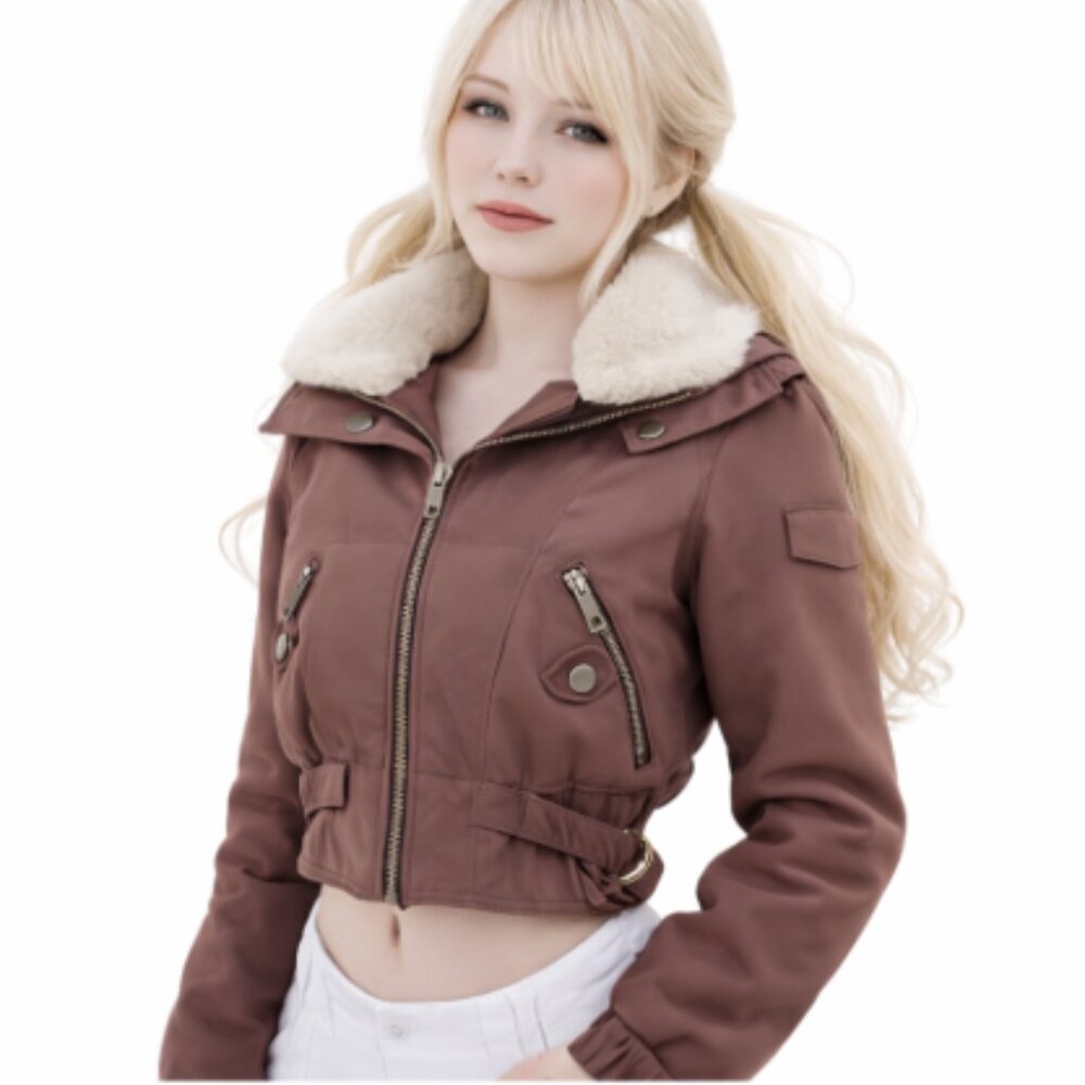 NILS SKI JACKET WITH HOOD SIZE 6 BROWN